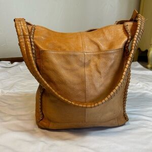Anthropologie Day & Mood Tan Leather Hobo Bag
